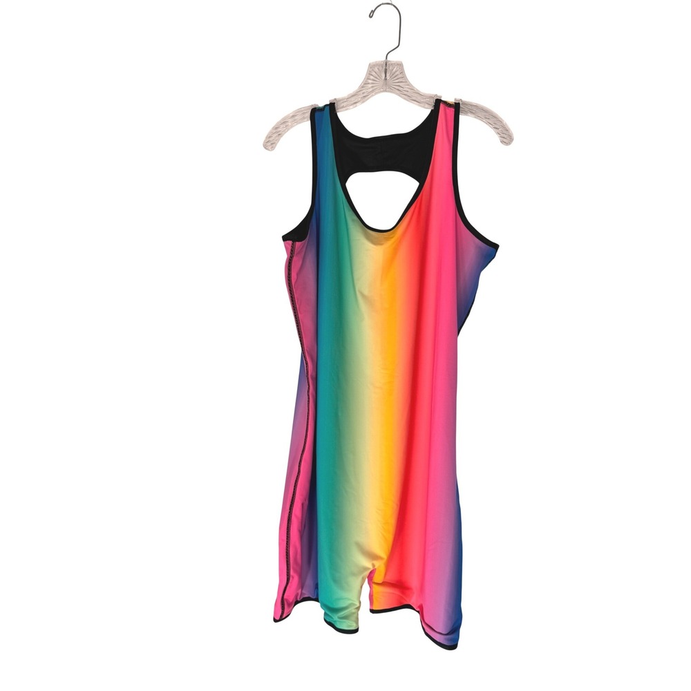 Tomboy X Swim Unisuit Racerback Melting Rainbow Swim Beach Women's Reversible 3X
